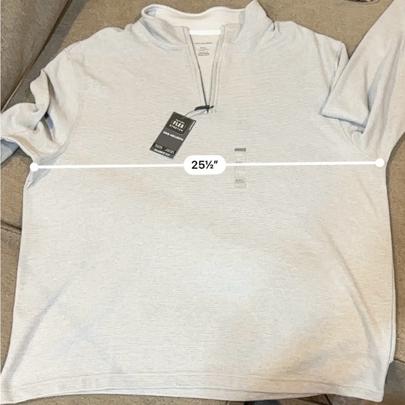 Van Heusen Gray Long Sleeve Tee Soft Knit Casual Half Zip - Picture 5 of 9
